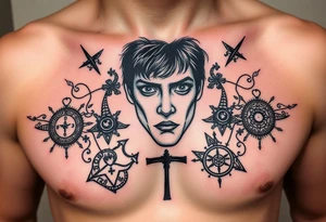 A clockwork orange movie related with symbols and alex face tattoo idea