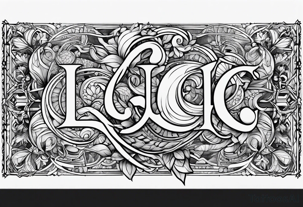 small fine line art with the letters L and C tattoo idea