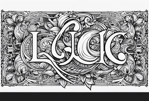 small fine line art with the letters L and C tattoo idea