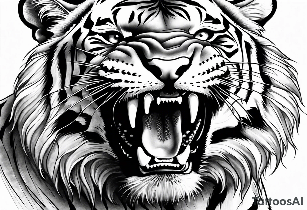 Tiger teeth tattoo idea