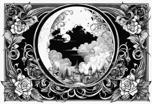 Gothic moon tattoo idea