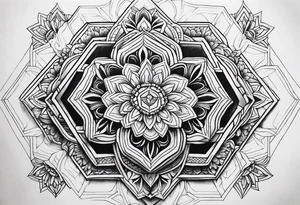 Mandala honeycomb hexagon tattoo idea