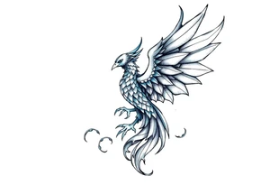 Blue Phoenix and dragon in the sky tattoo idea