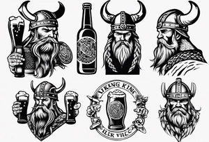 Viking drinking beer tattoo idea