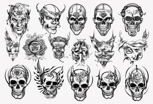 music stave head tattoo idea