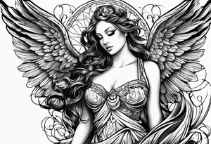 Sapphire angel tattoo idea