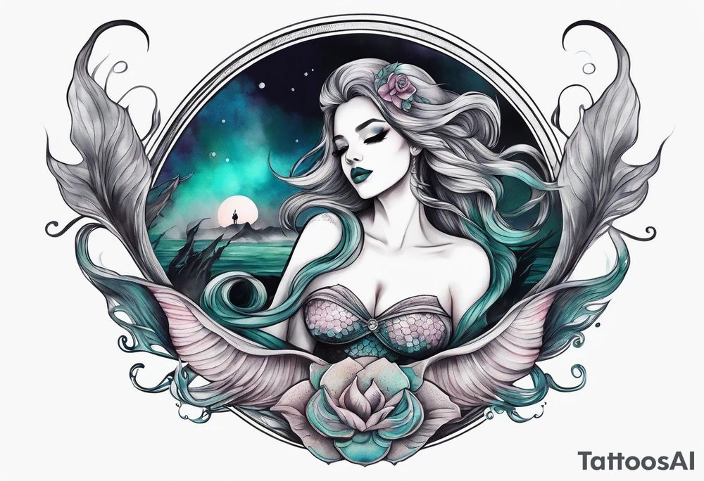 Dead mermaid tattoo idea