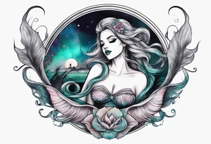 Dead mermaid tattoo idea