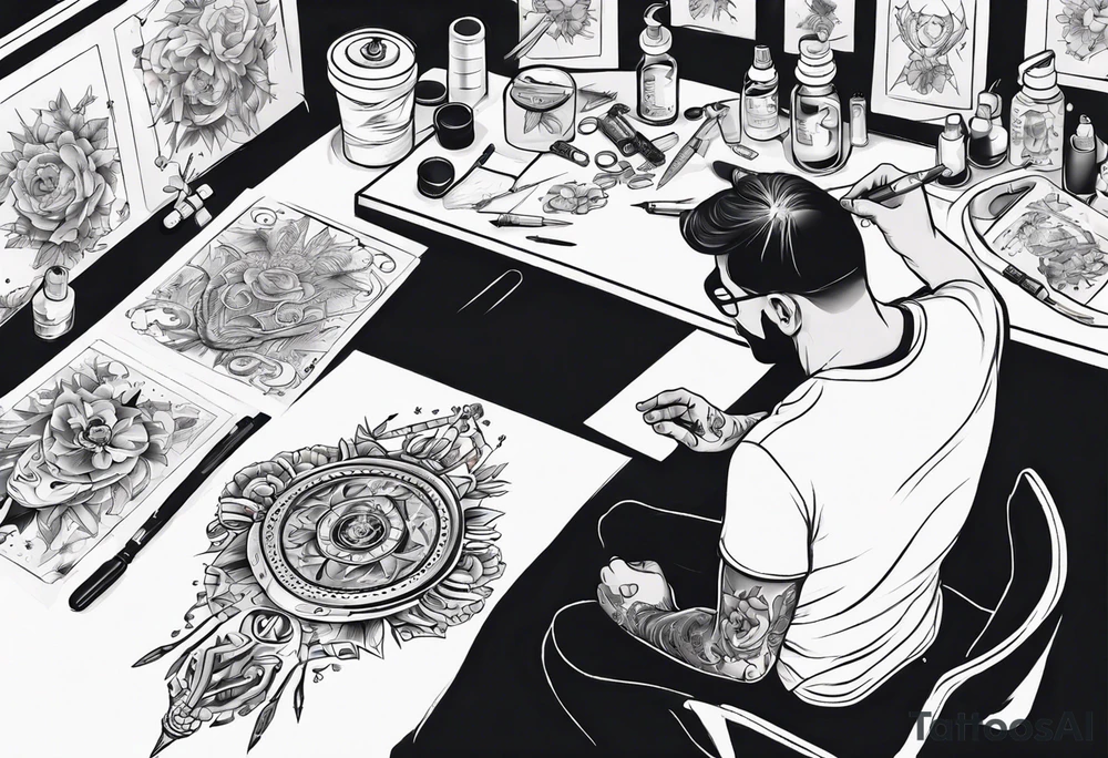 tattoo artist at work tattoo idea