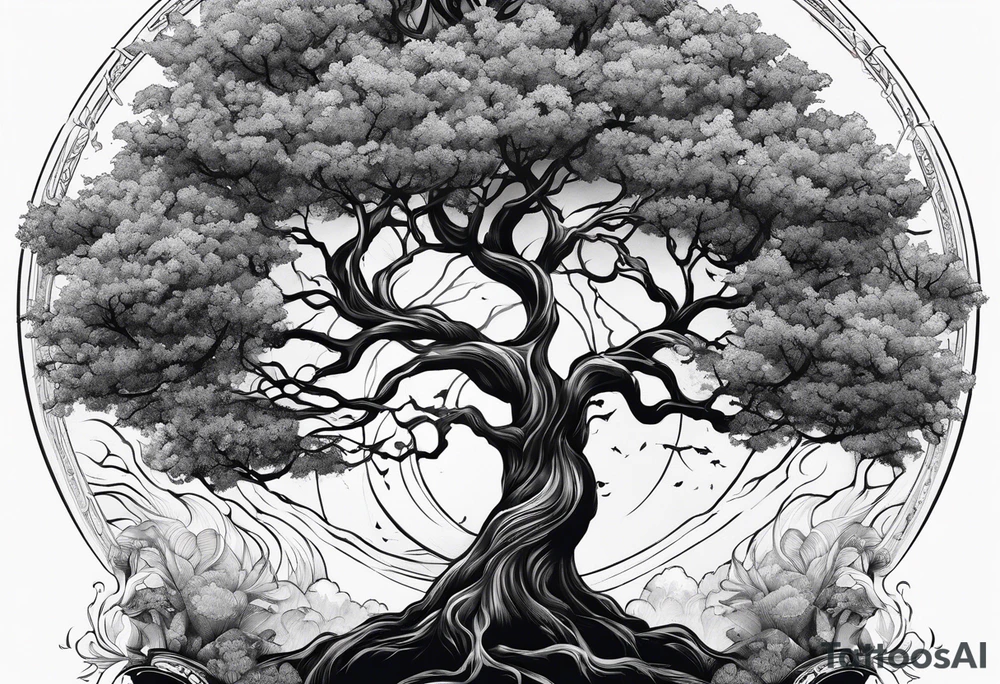 A ancient mother tree tattoo idea