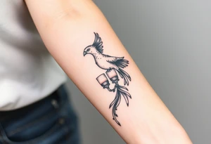 Phoenix bird and the two of cups tarot tattoo idea