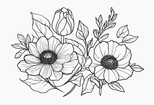 February and October birthflowers tattoo idea