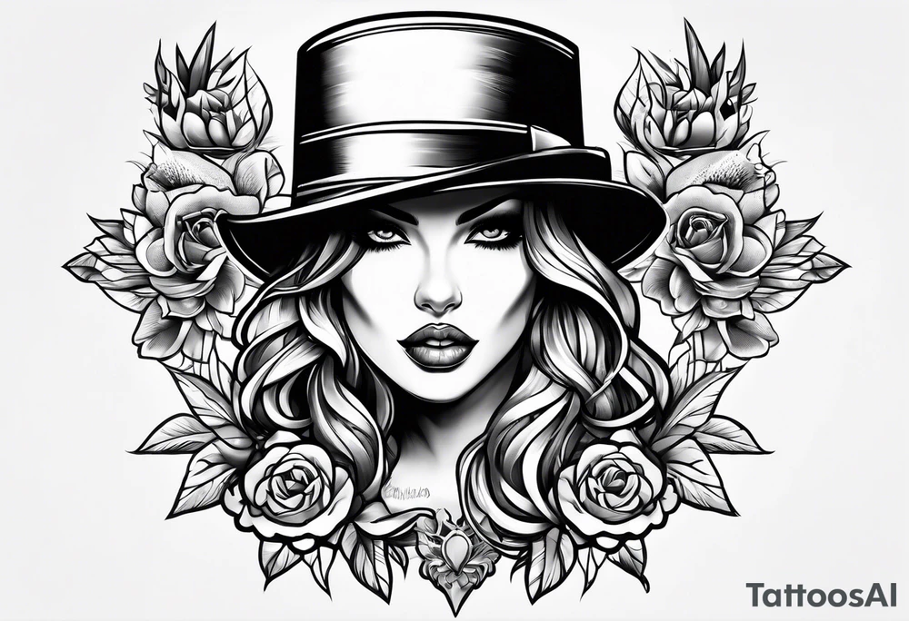 Sexy gangster chick tattoo idea