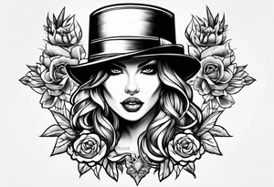 Sexy gangster chick tattoo idea