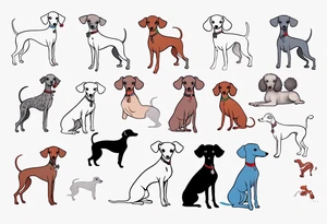 Mini Poodle Italian greyhound tattoo idea