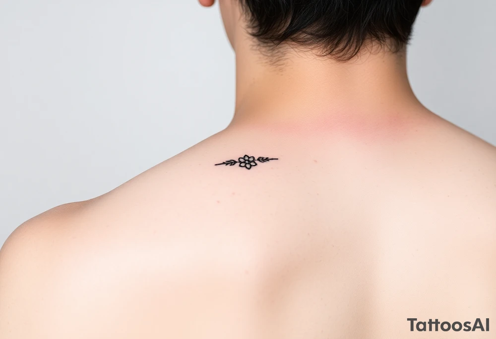Simple minimalist feminine tattoo small line art on arm tattoo idea