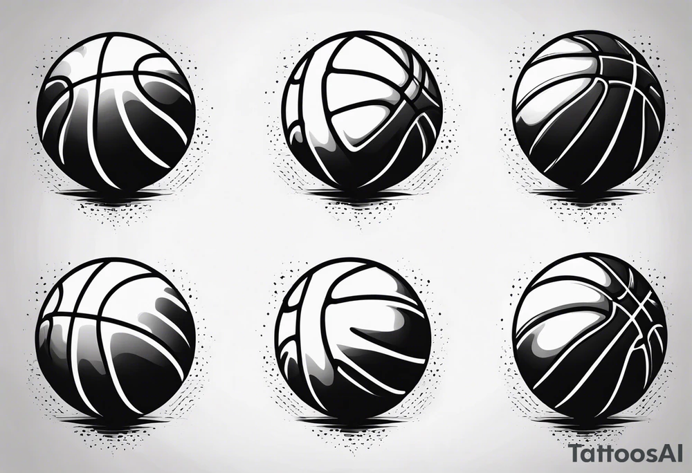 Quiero un balon de basketball con un fondo de resplandor tattoo idea