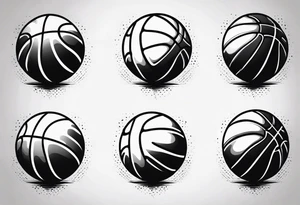 Quiero un balon de basketball con un fondo de resplandor tattoo idea