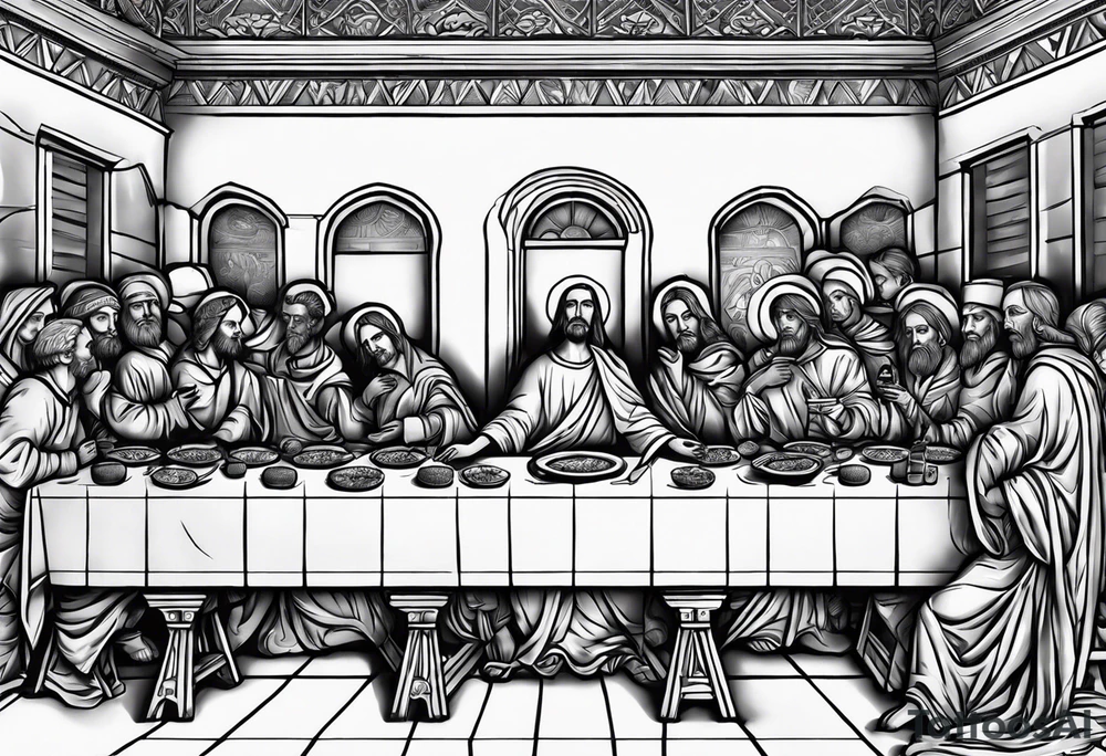 The last supper, everyone is a Skelton tattoo idea