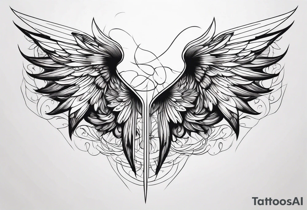angle wings tattoo idea