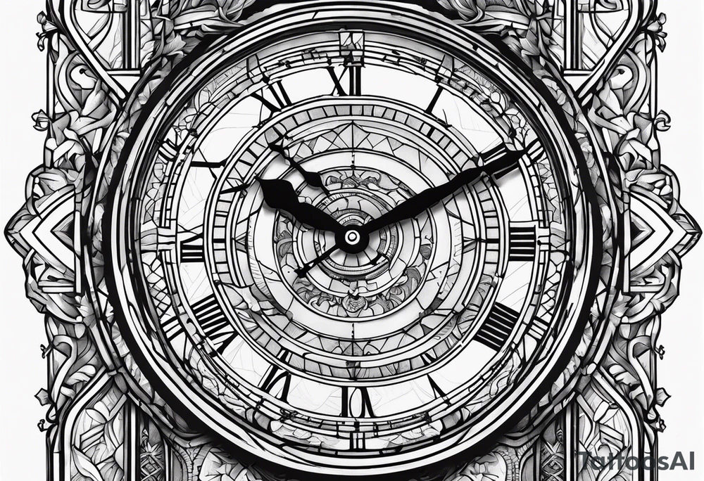 Lyon et horloge réglé à 10h28. tattoo idea