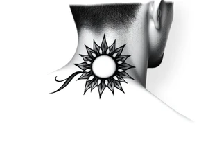 Filipino tribal shoulder tattoo with a sun on the shoulder. tattoo idea