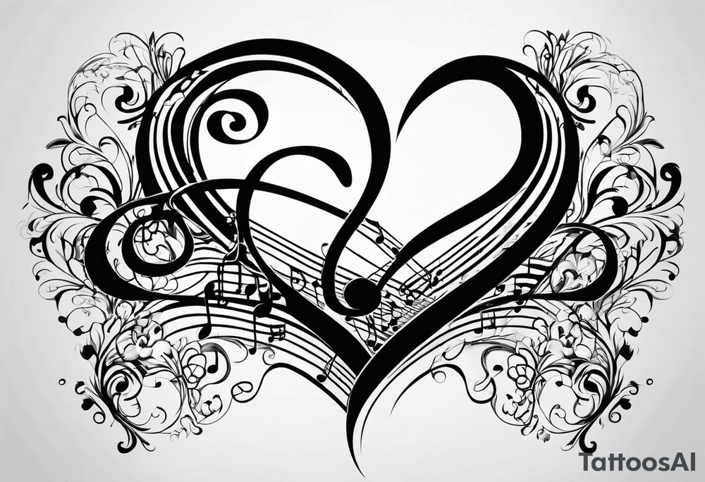 Music love infinity tattoo idea