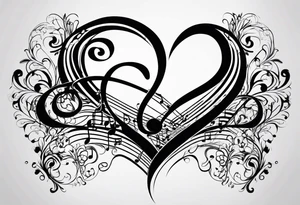 Music love infinity tattoo idea