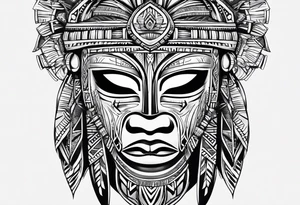 West African tribal mask simple tattoo idea