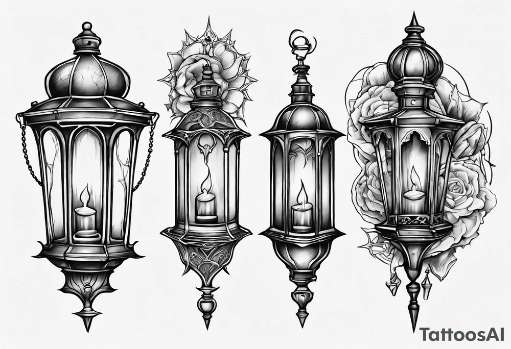 Gothic lantern tattoo idea