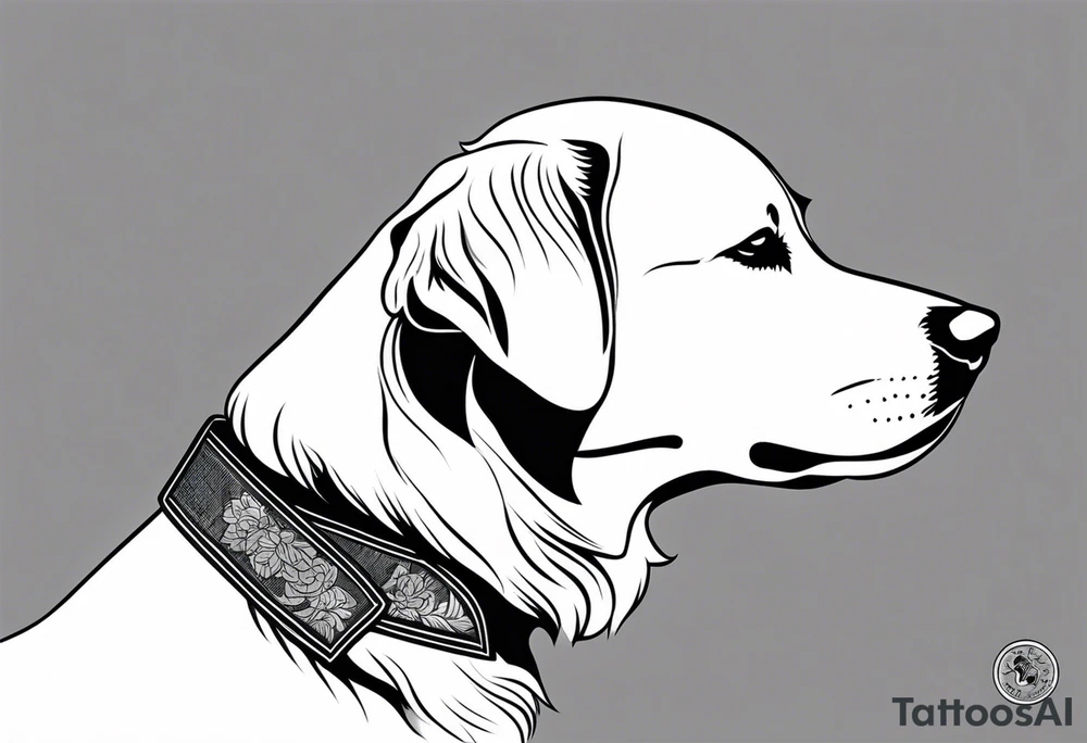 a golden retriever in plain white karate gis tattoo idea