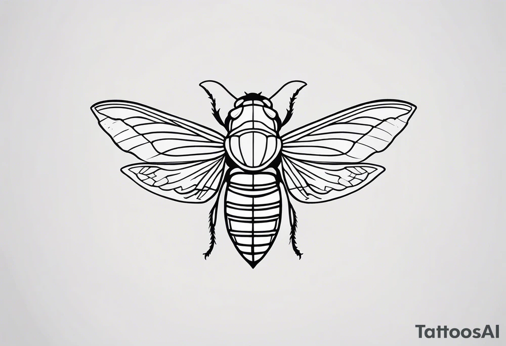 Neo traditional Cicada tattoo idea