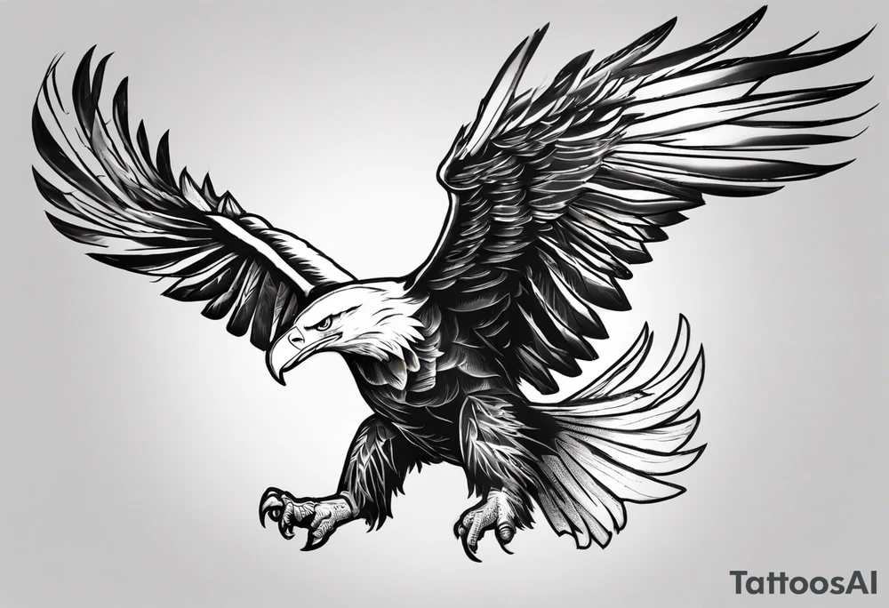 swooping bald eagle tattoo idea