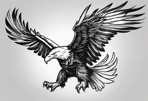 swooping bald eagle tattoo idea