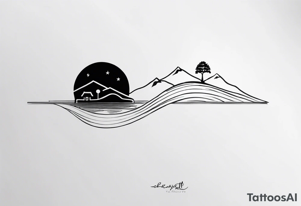 a minimalistic, very small, fine line tattoo symbolizing my love to travel the world and explore new cultures while also including a symbol of my roots, my family and friends, who I am very grateful for tattoo idea