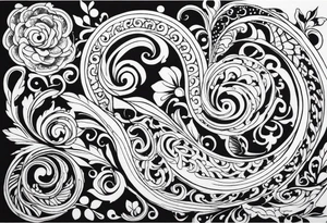 Swirls and whirls of lace repeating tattoo idea