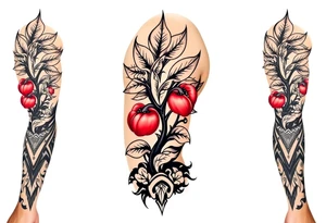 Pepper plant peach tree tattoo idea