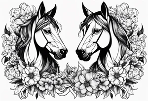 gemini flowers animals tattoo idea