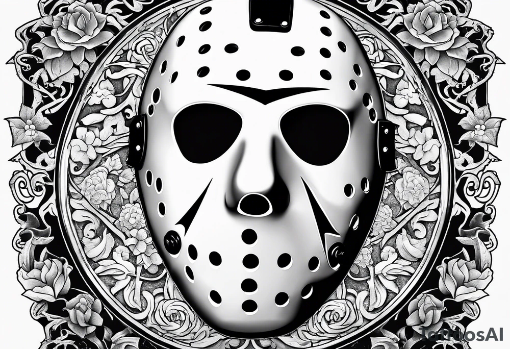 Friday the 13th Jason mask, horror, Japanese art tattoo idea