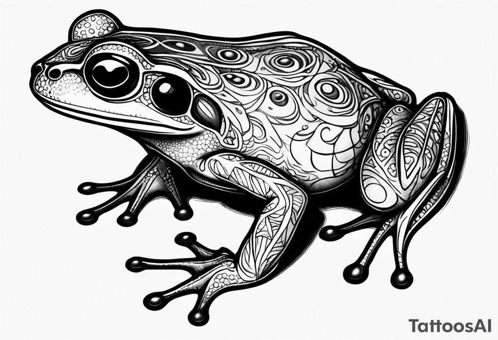 a psychedelic frog tattoo idea