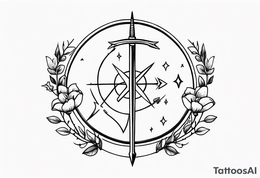 Sagittarius and cancer zodiac sign half sleeve tattoo idea