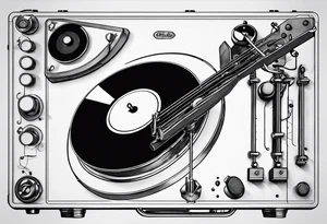Recordplayer finline art minimalistic tattoo idea