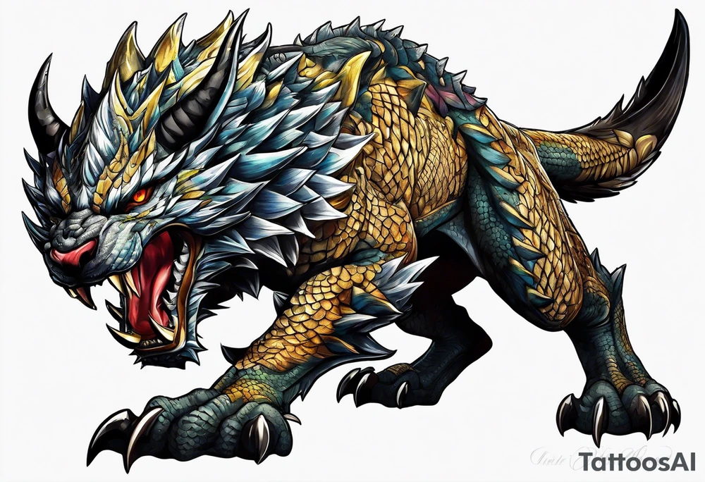 Monster hunter diablos tattoo tattoo idea