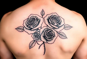 4 Rose tattoo in color tattoo idea