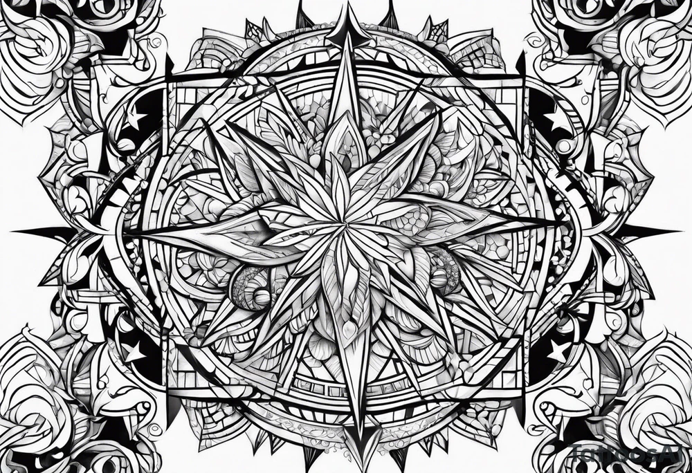 spiritual star female tattoo idea