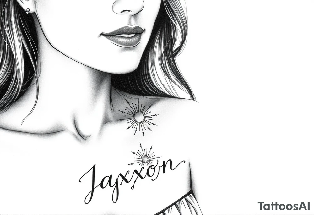 a mom and son with sunshine and the name jaxxon tattoo idea