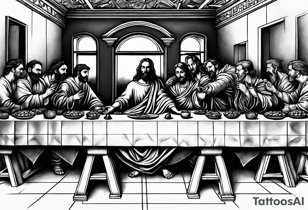 The last supper scene as the devil tattoo idea
