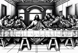 The last supper scene as the devil tattoo idea