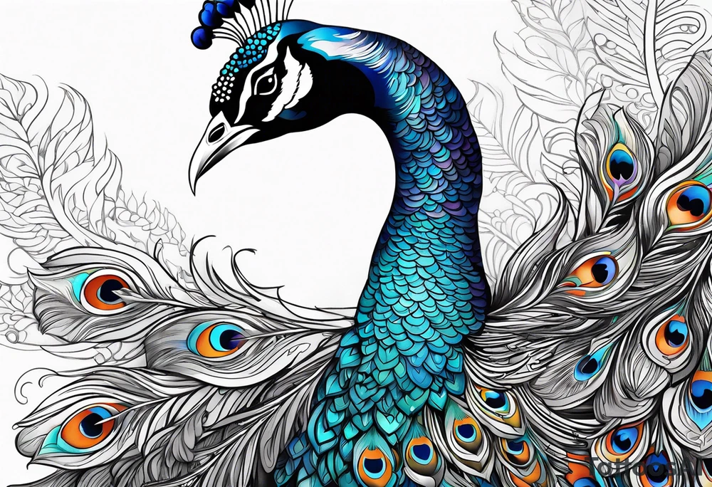 Peacock tattoo idea