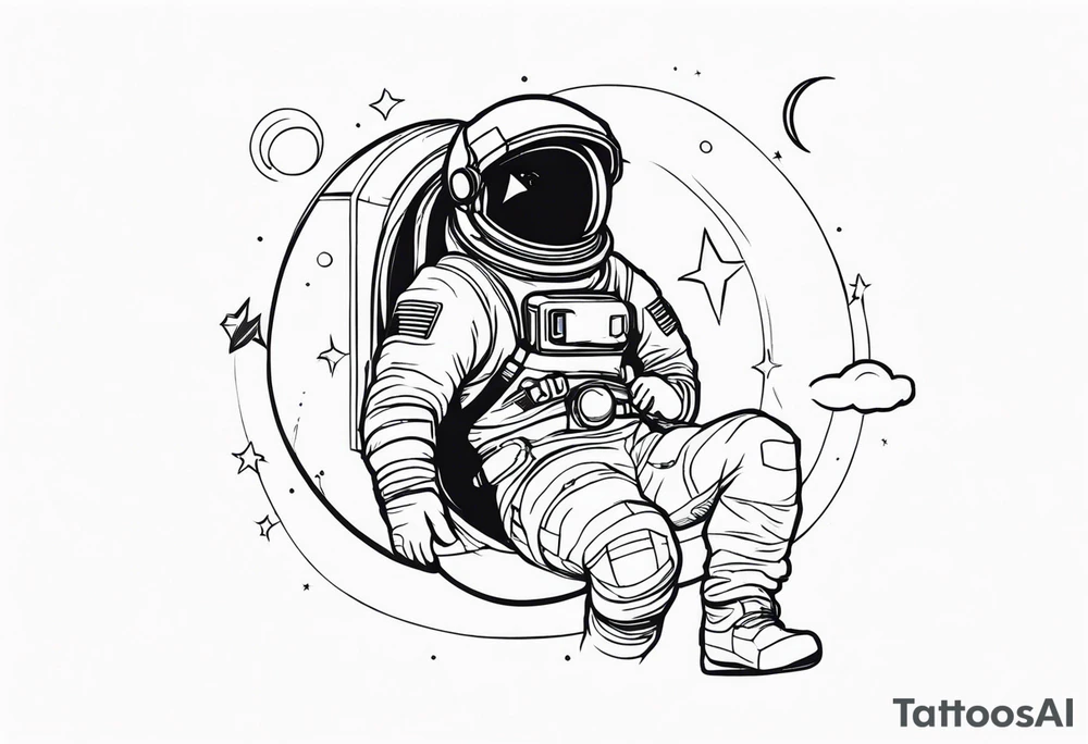 Astronaut in space tattoo idea